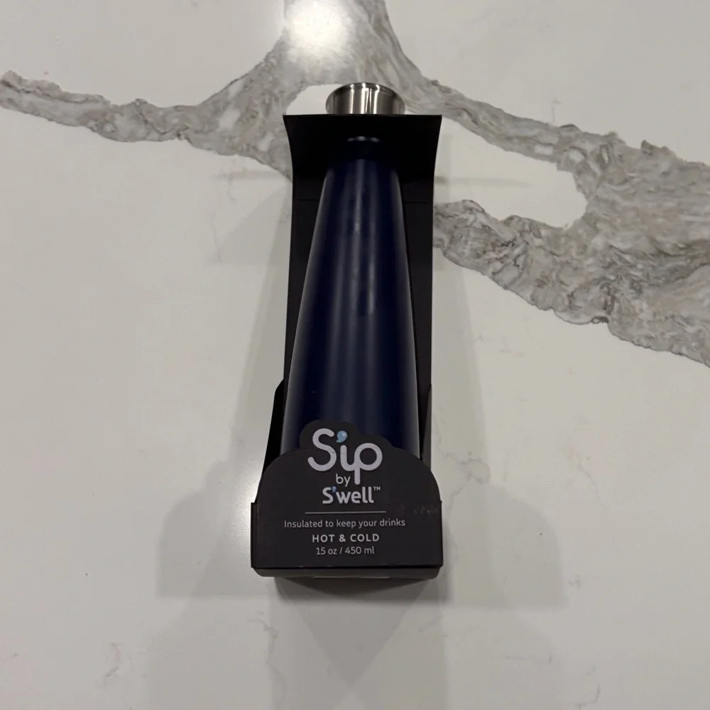 Swell navy blue and Silver‎ Stainless Steel Bottle